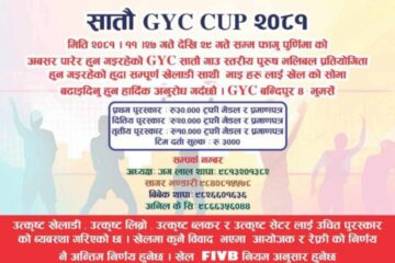 सातौं गोरखकाली( GYC)कप-२०८१: गाउँ स्तरीय पुरुष भलिबल प्रतियोगिता हुँदै