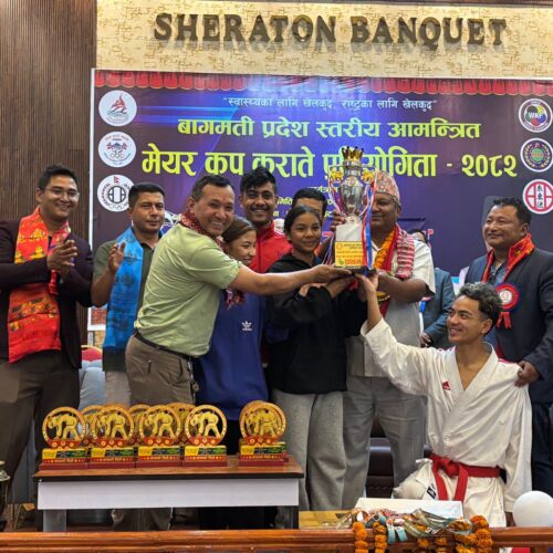 बागमती प्रदेशस्तरीय आमन्त्रण मेयर कप कराँते प्रतियोगिताको उपाधि सूर्यविनायक नगरपालिकालाई