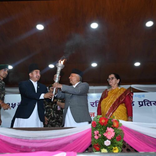 खेलाडी उत्पादनको प्रमुख र प्रारम्भिक जग भनेकै गाउँ र विद्यालय हुन : राष्ट्रपति पौडेल