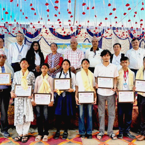 कानेपोखरी गाउँपालिकामा छात्रवृत्ति र पुरस्कार वितरण कार्यक्रम सम्पन्न